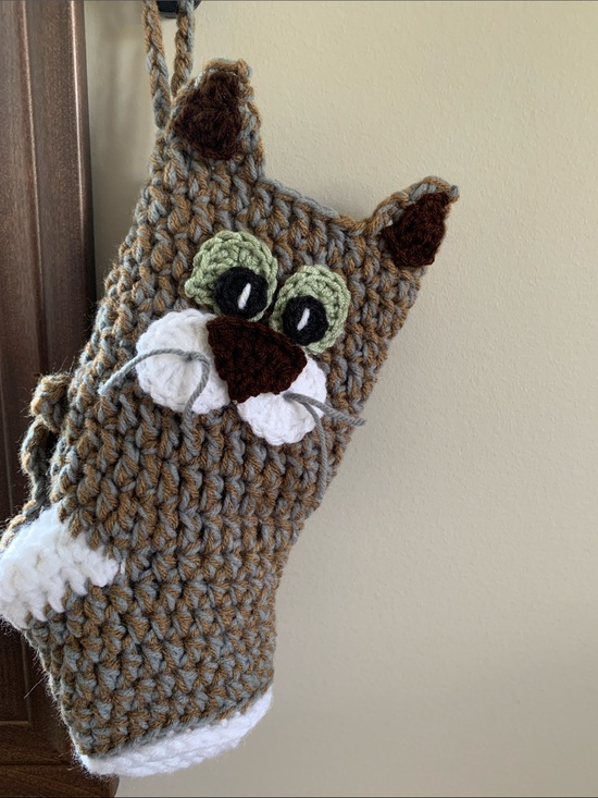 Handmade Other - Handmade Gray & Tan Cat Stocking